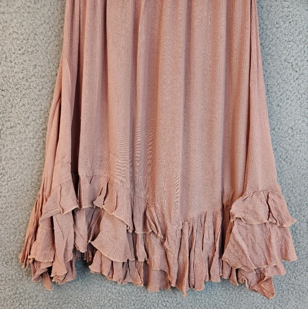 Free People Intimately Womens Adella V-Neck Slip Dress Sz XS Rose Lace & Ruffles